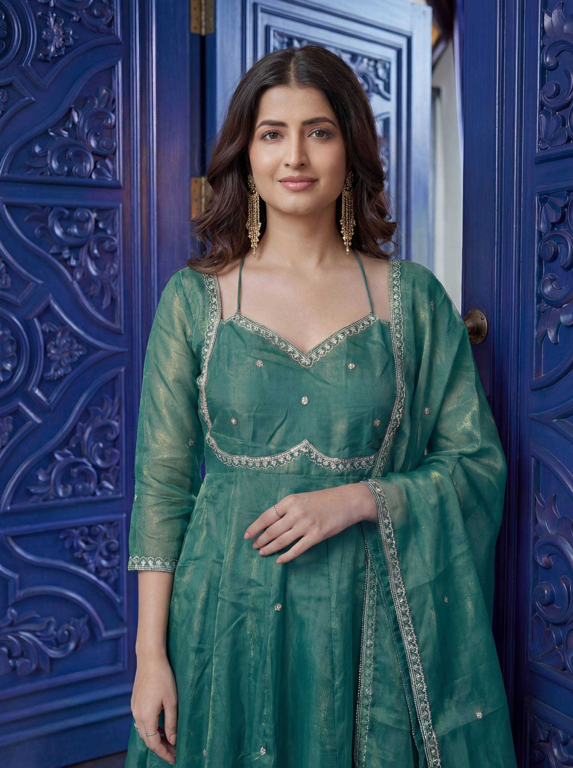 Ynf Pure Silk KESH533 5153 Gowns Wholesale Embroidery Gowns Designer Gowns Sequin Gowns Manufacturer- Kapda Export