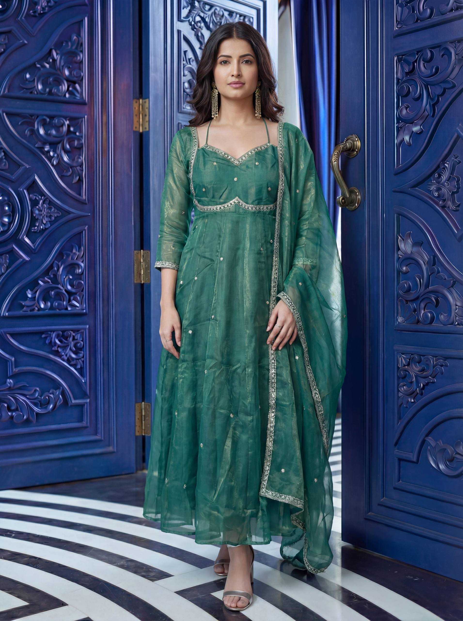 Ynf Pure Silk KESH533 5153 Gowns Wholesale Embroidery Gowns Designer Gowns Sequin Gowns Manufacturer- Kapda Export