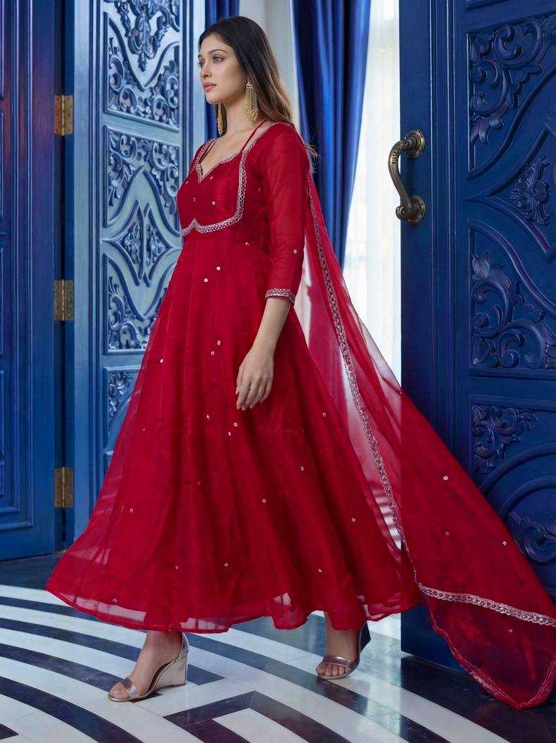 Ynf Pure Silk KESH533 5153 Gowns Wholesale Embroidery Gowns Designer Gowns Sequin Gowns Manufacturer- Kapda Export