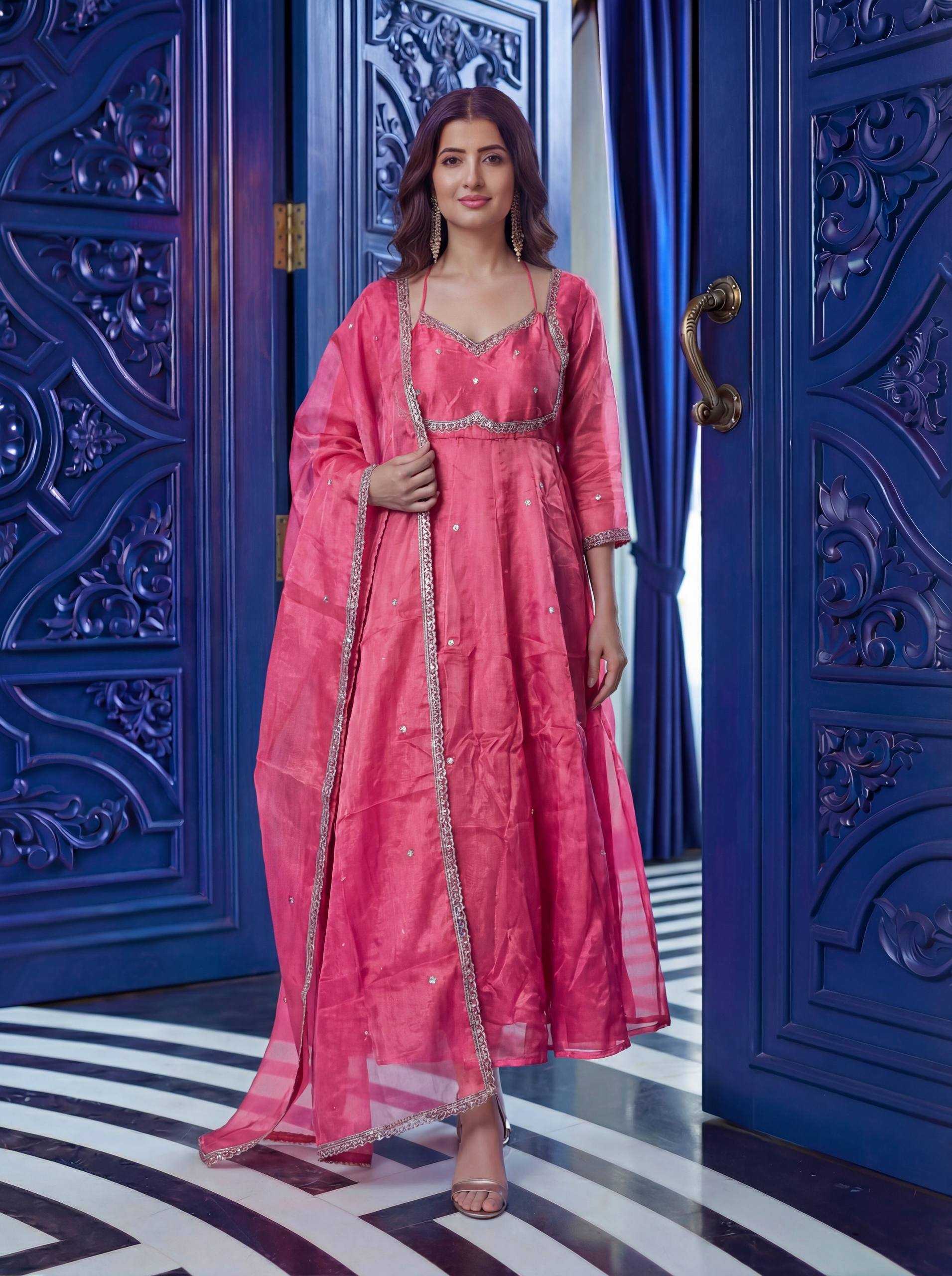 Ynf Pure Silk KESH533 5153 Gowns Wholesale Embroidery Gowns Designer Gowns Sequin Gowns Manufacturer- Kapda Export