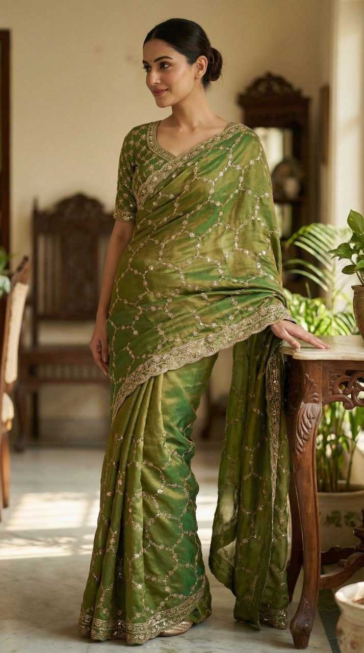 Ynf Pure Silk KESH651 Nexa Sarees Wholesale Sequence Sarees Embroidered Sarees Cutwork Saree Manufacturer- Kapda Export