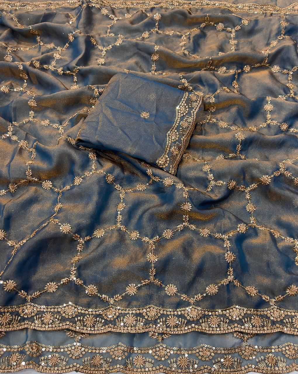 Ynf Pure Silk KESH651 Nexa Sarees Wholesale Sequence Sarees Embroidered Sarees Cutwork Saree Manufacturer- Kapda Export