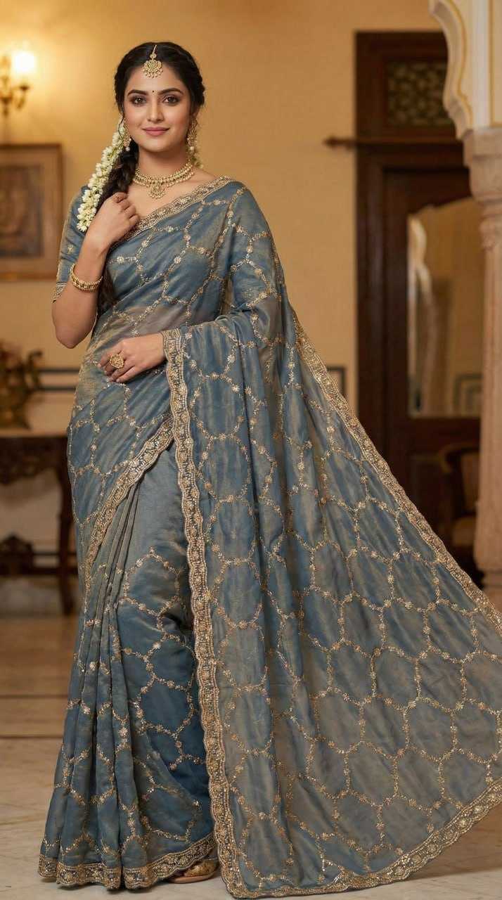 Ynf Pure Silk KESH651 Nexa Sarees Wholesale Sequence Sarees Embroidered Sarees Cutwork Saree Manufacturer- Kapda Export