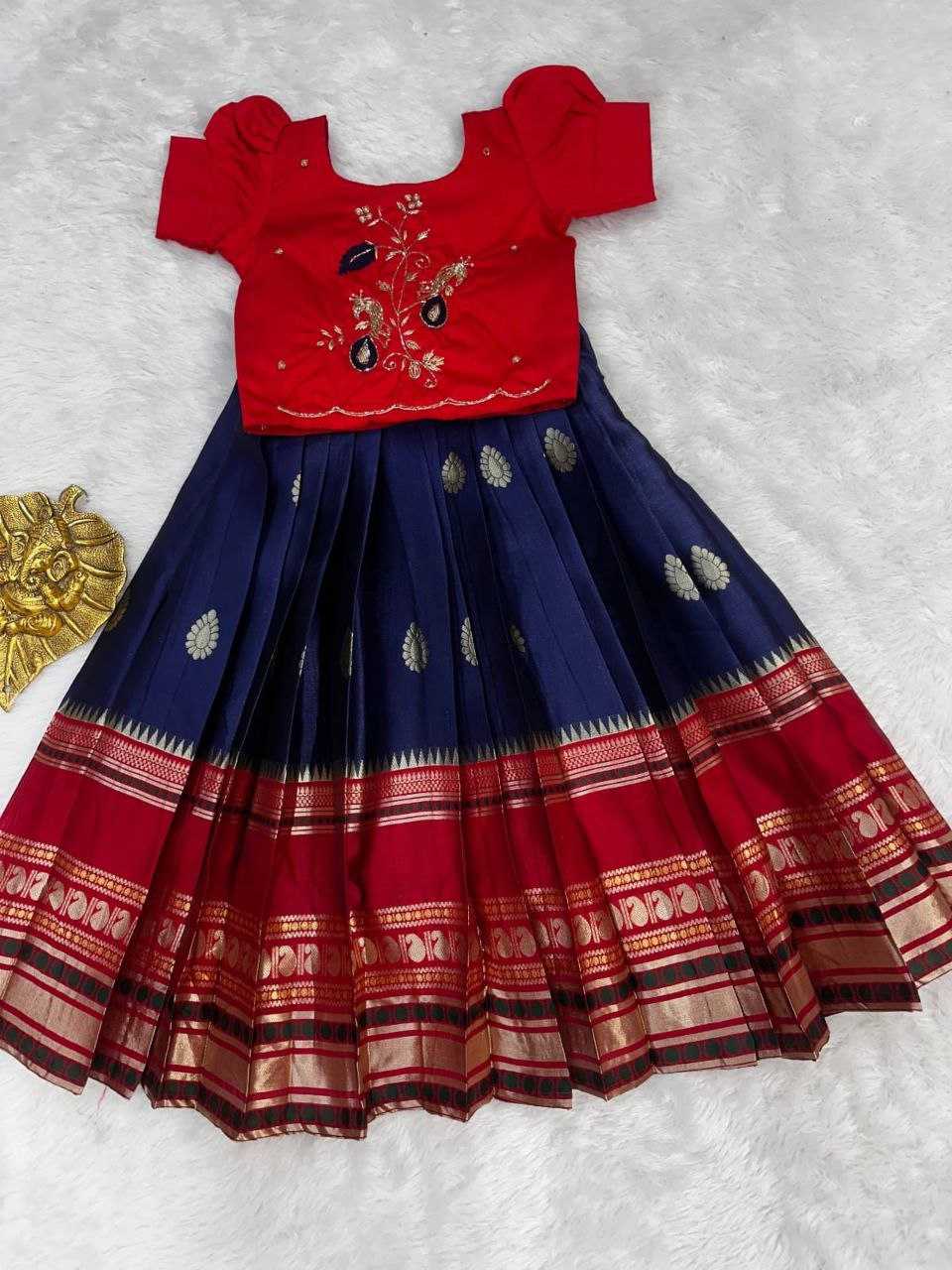 Ynf Pure Silk RIN161 PIC Kids Wear Wholesale Kids Lehenga Kids Designer Frock Kids Navratri Outfits Manufacturer- Kapda Export