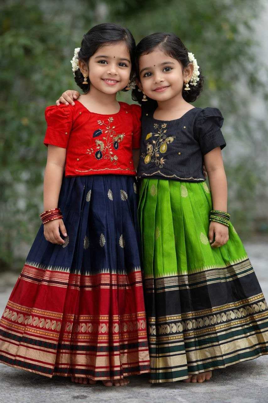 Ynf Pure Silk RIN161 PIC Kids Wear Wholesale Kids Lehenga Kids Designer Frock Kids Navratri Outfits Manufacturer- Kapda Export