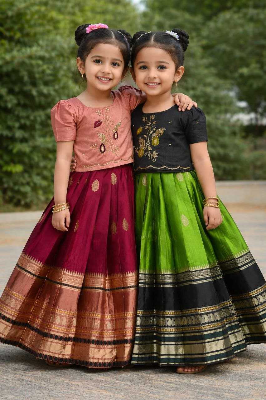 Ynf Pure Silk RIN161 PIC Kids Wear Wholesale Kids Lehenga Kids Designer Frock Kids Navratri Outfits Manufacturer- Kapda Export