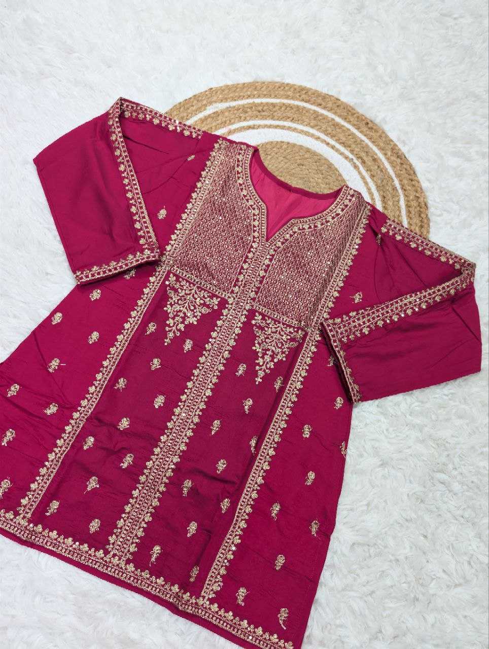 Ynf Pure Viscos KESH529 PANKHURI Kurti Wholesale Designer Kurtis Embroidered Kurtis Silk Kurtis Manufacturer- Kapda Export