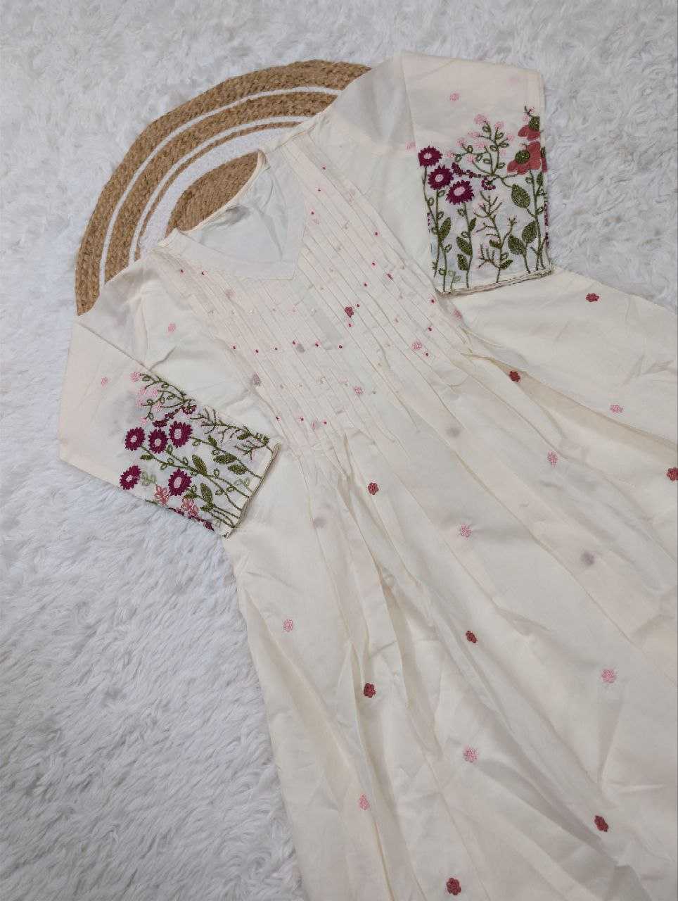 Ynf Pure Viscos KESH529 SAHELI Kurti Wholesale Designer Kurtis Embroidered Kurtis Full Sleeve Kurti Manufacturer- Kapda Export