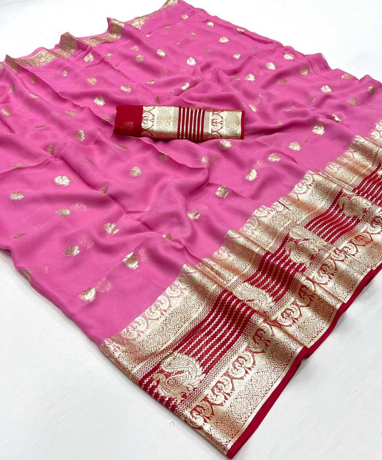 Ynf Pure Viscos KESH635 Aakriti Sarees Wholesale Georgette Sarees Zari Border Sarees Viscose Saree Manufacturer- Kapda Export