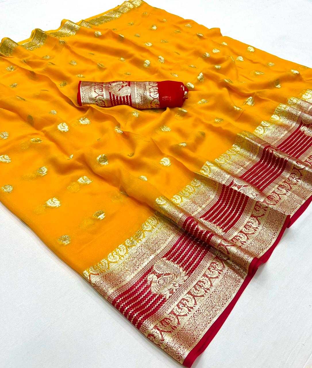 Ynf Pure Viscos KESH635 Aakriti Sarees Wholesale Georgette Sarees Zari Border Sarees Viscose Saree Manufacturer- Kapda Export