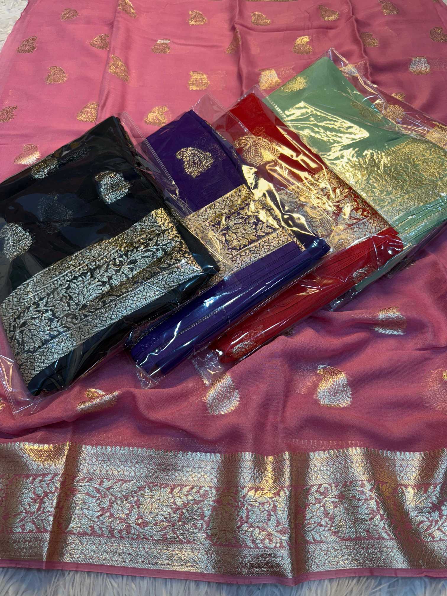 Ynf Pure Viscos KESH635 Aaliya Sarees Wholesale Georgette Sarees Zari Border Sarees Viscose Saree Manufacturer- Kapda Export