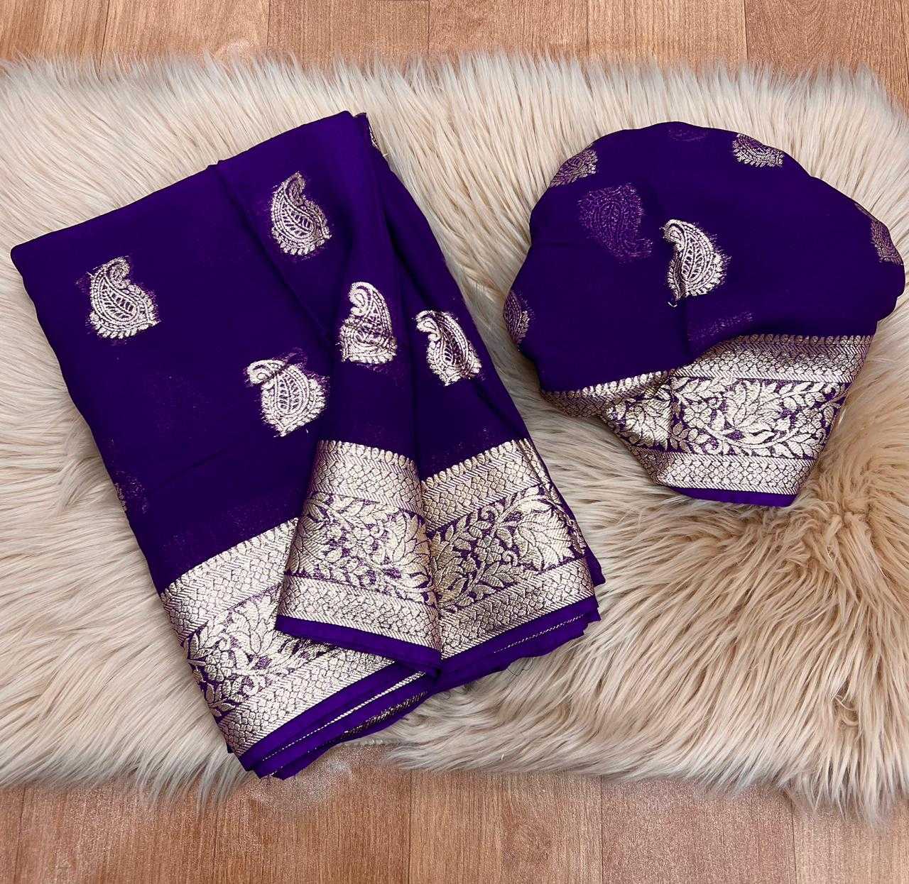 Ynf Pure Viscos KESH635 Aamani Sarees Wholesale Georgette Sarees Zari Border Sarees Viscose Saree Manufacturer- Kapda Export