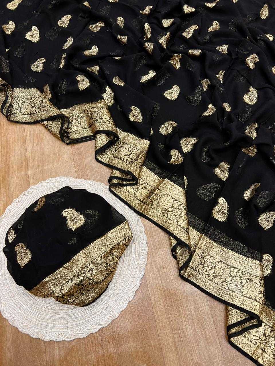 Ynf Pure Viscos KESH635 Aamani Sarees Wholesale Georgette Sarees Zari Border Sarees Viscose Saree Manufacturer- Kapda Export