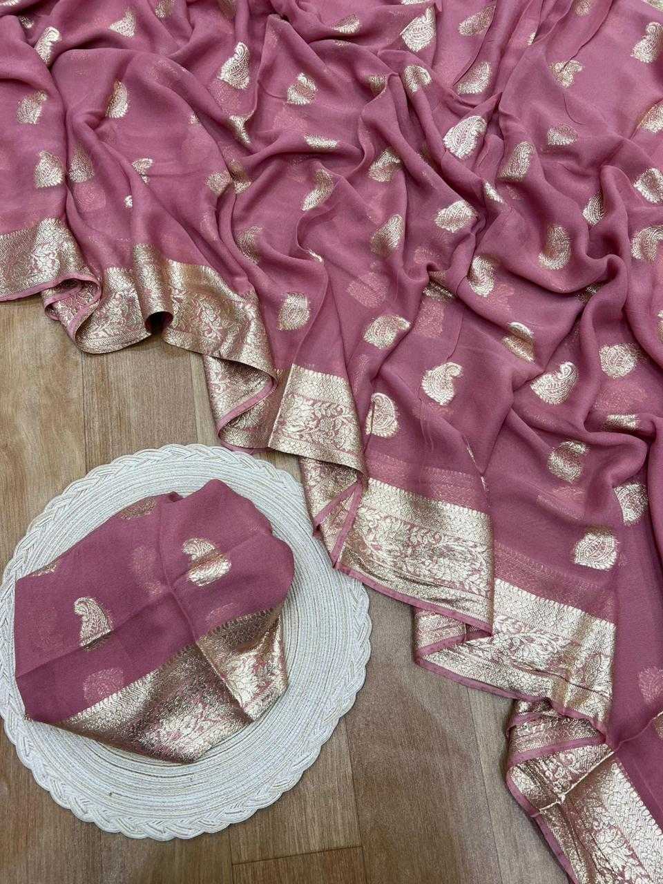 Ynf Pure Viscos KESH635 Aamani Sarees Wholesale Georgette Sarees Zari Border Sarees Viscose Saree Manufacturer- Kapda Export