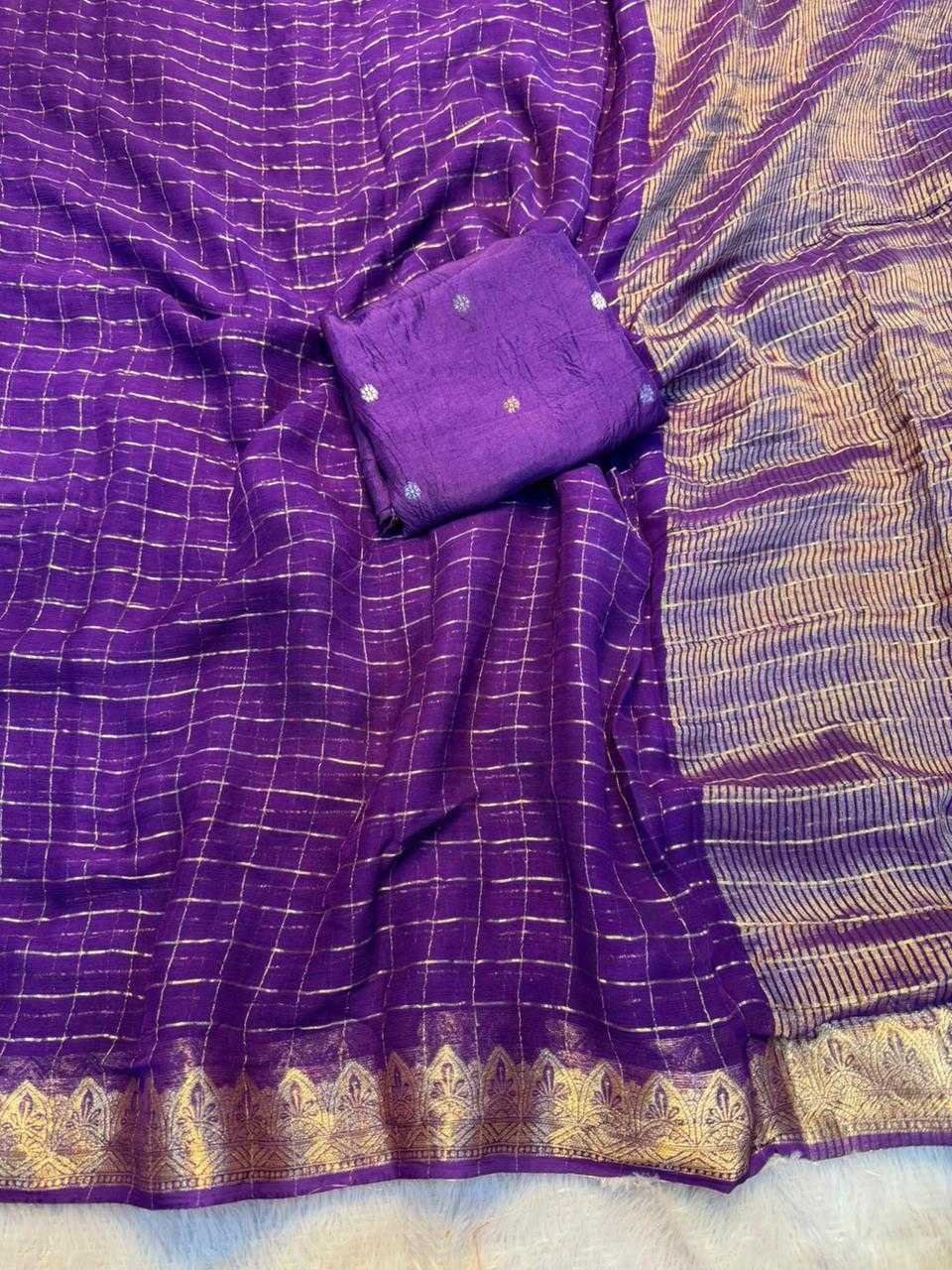 Ynf Pure Viscos KESH671 Chitra Sarees Wholesale Georgette Sarees Jacquard Saree Viscose Saree Manufacturer- Kapda Export