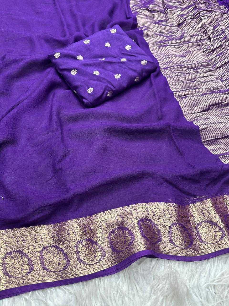 Ynf Pure Viscos KESH671 Komal Sarees Wholesale Georgette Sarees Jacquard Saree Viscose Saree Manufacturer- Kapda Export
