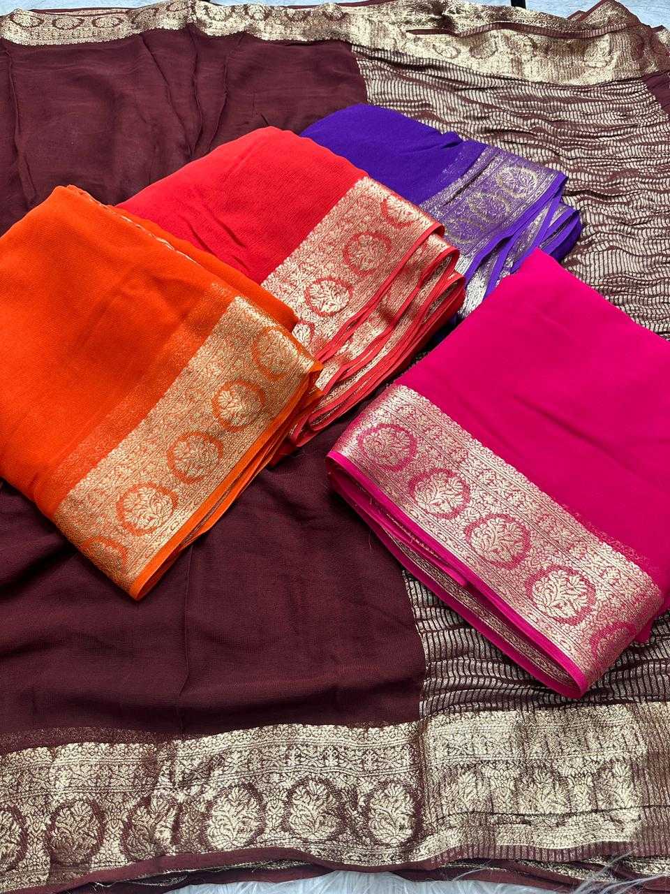 Ynf Pure Viscos KESH671 Komal Sarees Wholesale Georgette Sarees Jacquard Saree Viscose Saree Manufacturer- Kapda Export