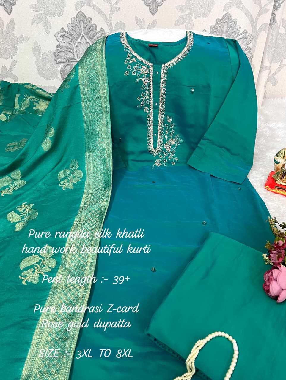 Ynf Rangoli Silk KESH594 Hadiya Kurti Plus Size Collections Wholesale Designer Kurtis Silk Kurtis Handloom Kurtis Manufacturer- Kapda Export