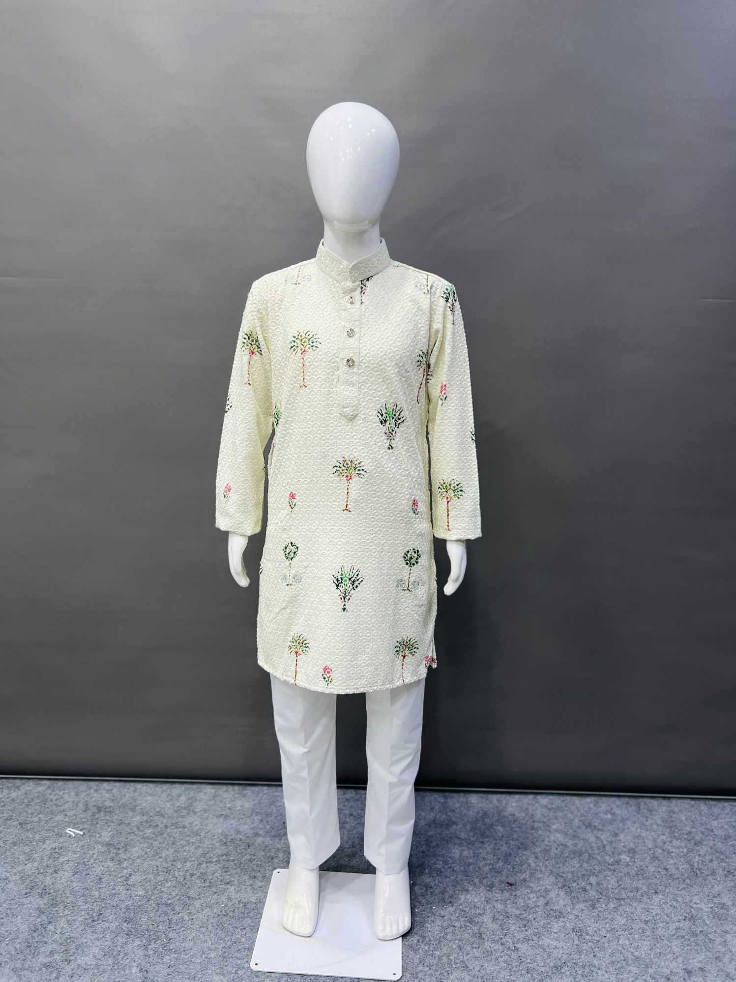 Ynf Reyon Cotton KESH747 TARA Mens Wear Wholesale Mens Kurta Pyjama Embroidered Kurta Pajama Designer Ethnic Set Manufacturer- Kapda Export