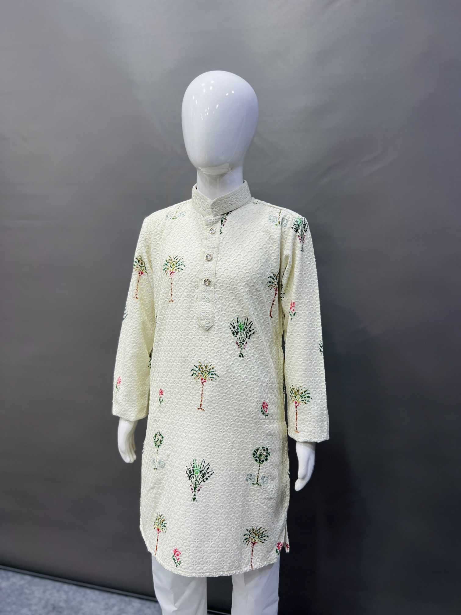 Ynf Reyon Cotton KESH747 TARA Mens Wear Wholesale Mens Kurta Pyjama Embroidered Kurta Pajama Designer Ethnic Set Manufacturer- Kapda Export