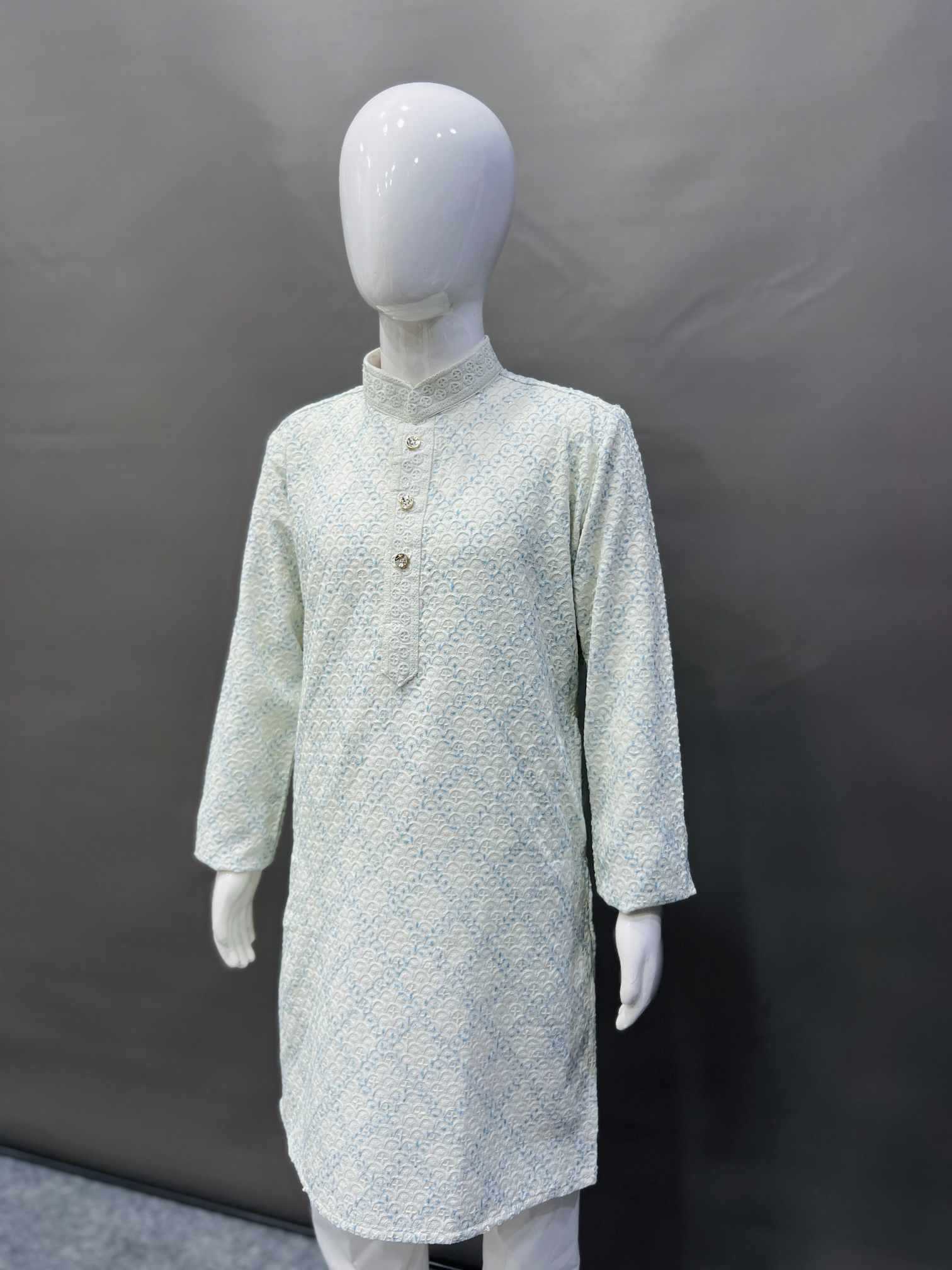 Ynf Reyon Cotton KESH747 TARA Mens Wear Wholesale Mens Kurta Pyjama Embroidered Kurta Pajama Designer Ethnic Set Manufacturer- Kapda Export