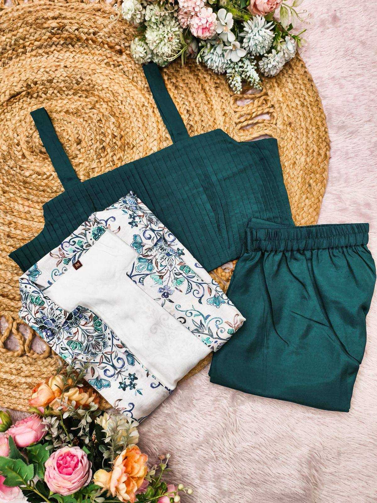 Ynf Satin KESH501 Print Western Wears Wholesale Co-ord Set Tops Bottom Wear Manufacturer- Kapda Export