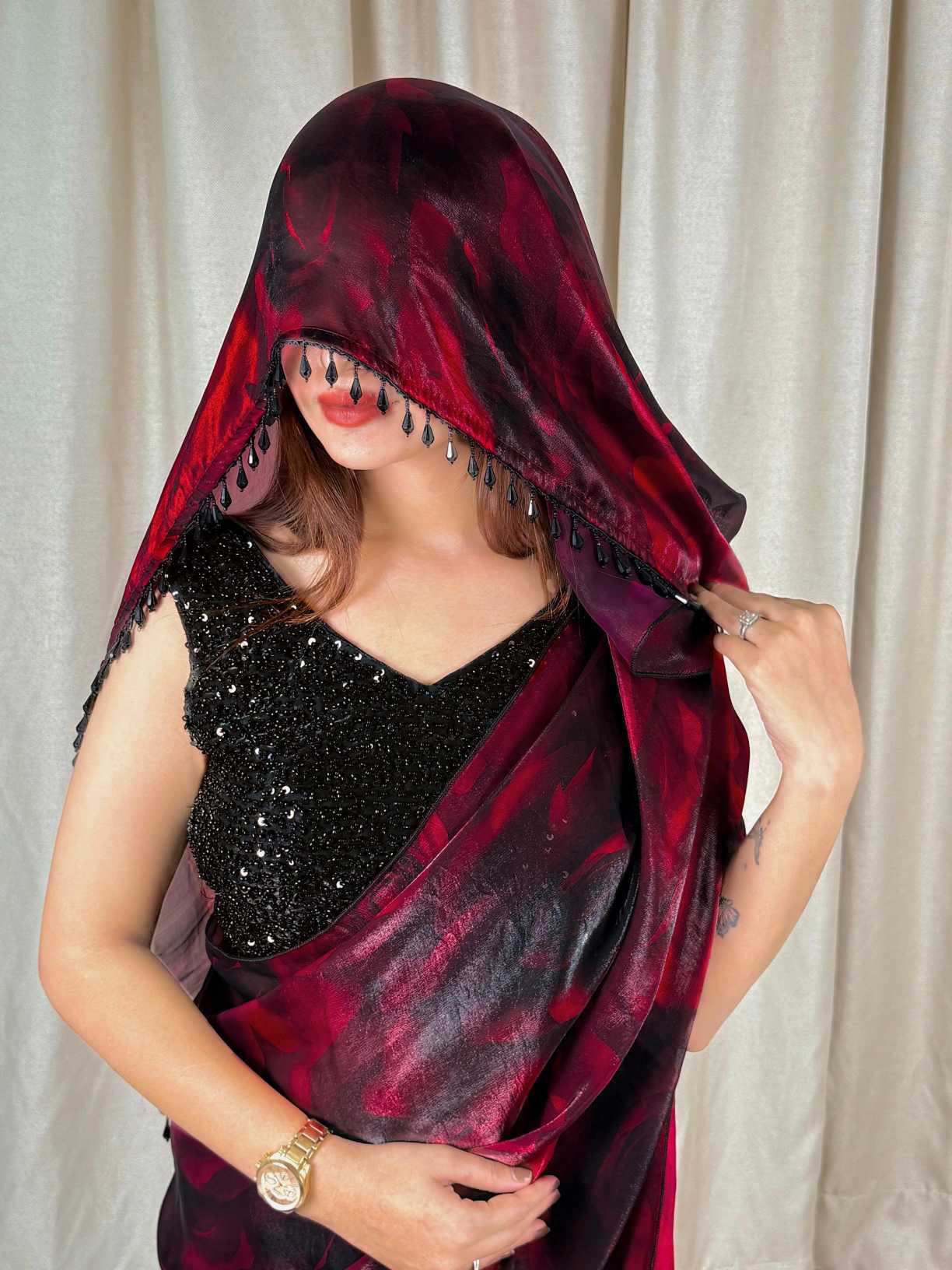 Ynf Satin KESH501 Victoria Sarees Wholesale Designer Sarees Printed Sarees Satin Sarees Manufacturer- Kapda Export