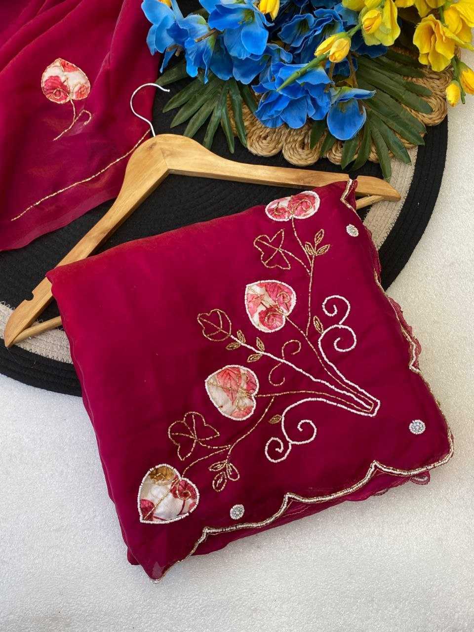 Ynf Satin KESH554 DIL Sarees Wholesale Hand Work Sarees Cutwork Saree Satin Sarees Manufacturer- Kapda Export