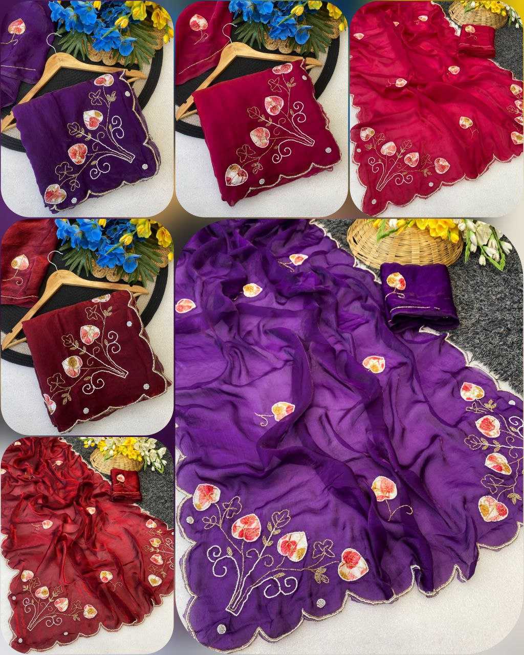 Ynf Satin KESH554 DIL Sarees Wholesale Hand Work Sarees Cutwork Saree Satin Sarees Manufacturer- Kapda Export