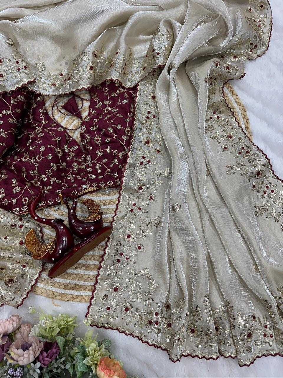 Ynf Satin KESH600 Satin Sarees Wholesale Designer Sarees Sequin Sarees Traditional Sarees Manufacturer- Kapda Export