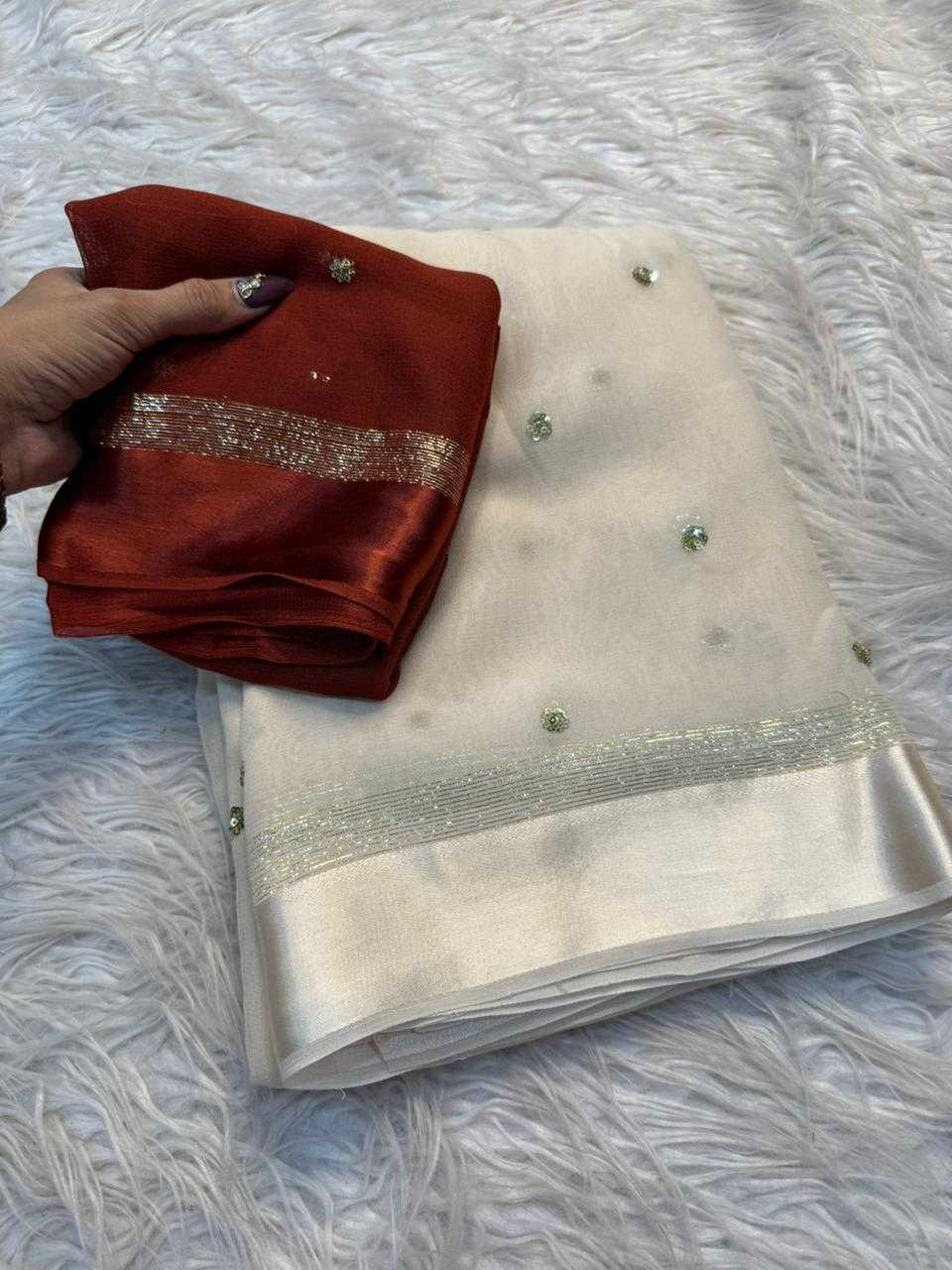 Ynf Satin KESH635 ZURVI Sarees Festive Collections Wholesale Georgette Sarees Viscose Saree Onam Collections Manufacturer- Kapda Export