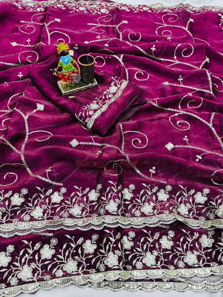 Ynf Satin KESH694 Jaseela Sarees Wholesale Sequence Sarees Embroidered Sarees Satin Sarees Manufacturer- Kapda Export