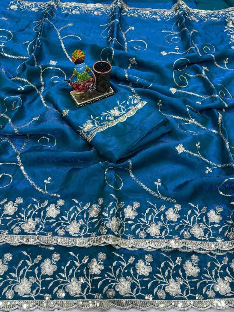 Ynf Satin KESH694 Jaseela Sarees Wholesale Sequence Sarees Embroidered Sarees Satin Sarees Manufacturer- Kapda Export