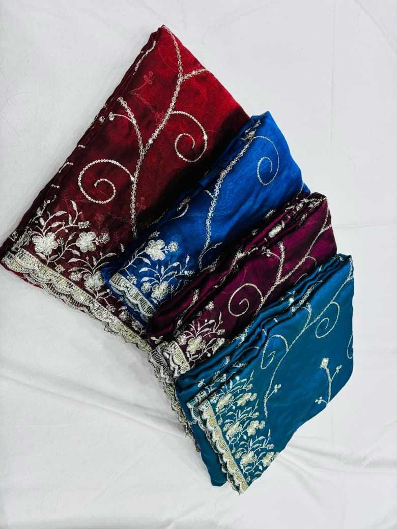 Ynf Satin KESH694 Jaseela Sarees Wholesale Sequence Sarees Embroidered Sarees Satin Sarees Manufacturer- Kapda Export