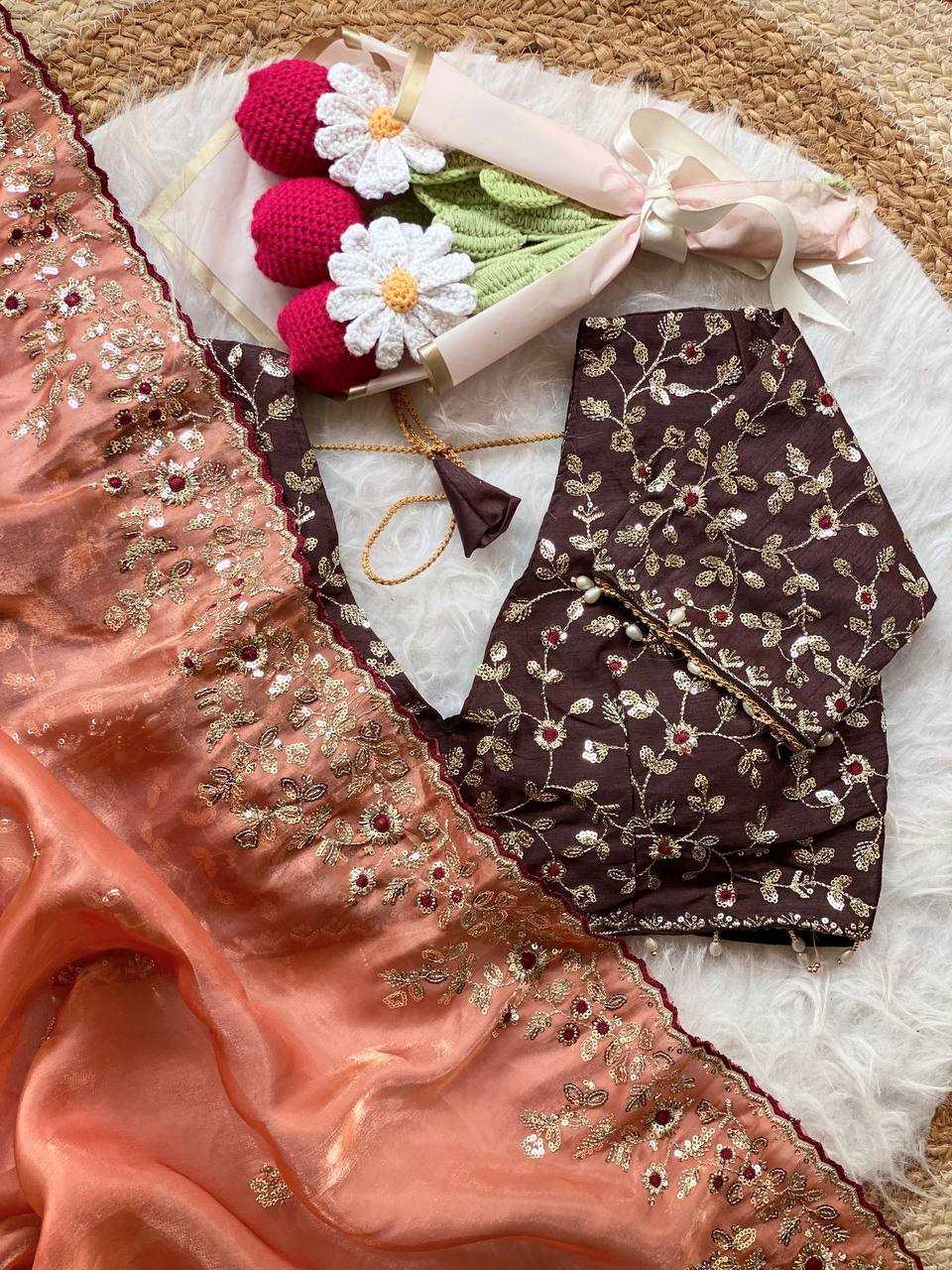 Ynf Satin RIN105 MISTY Sarees Wholesale Sequin Sarees Embroidered Sarees Satin Sarees Manufacturer- Kapda Export