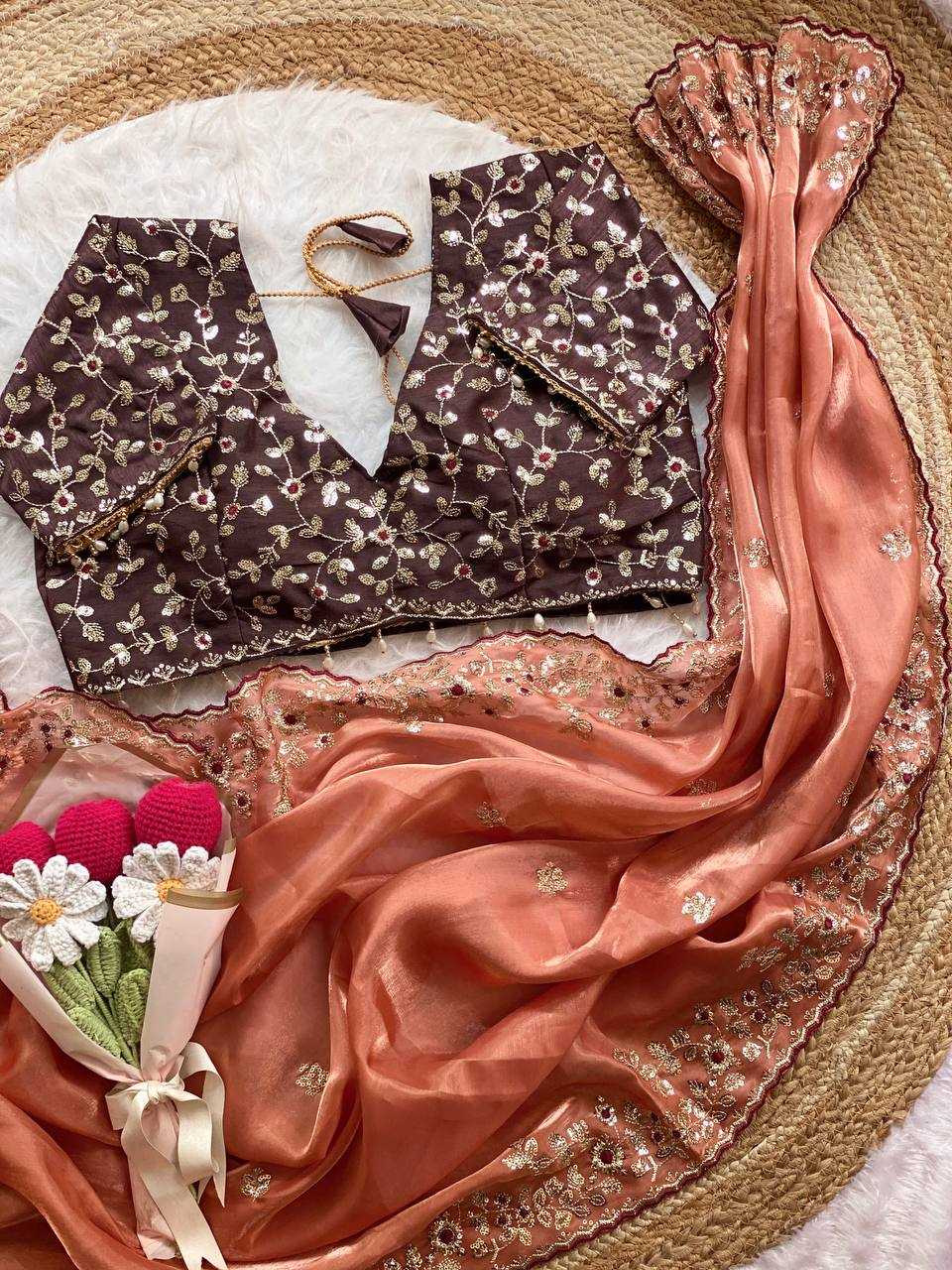 Ynf Satin RIN105 MISTY Sarees Wholesale Sequin Sarees Embroidered Sarees Satin Sarees Manufacturer- Kapda Export