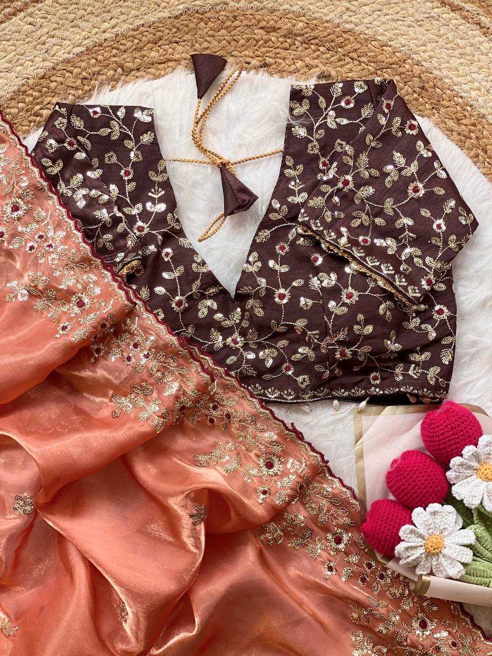 Ynf Satin RIN105 MISTY Sarees Wholesale Sequin Sarees Embroidered Sarees Satin Sarees Manufacturer- Kapda Export