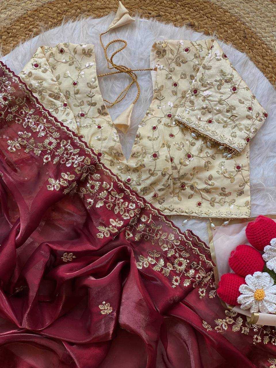 Ynf Satin RIN105 MISTY Sarees Wholesale Sequin Sarees Embroidered Sarees Satin Sarees Manufacturer- Kapda Export