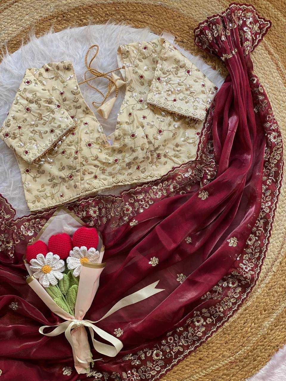 Ynf Satin RIN105 MISTY Sarees Wholesale Sequin Sarees Embroidered Sarees Satin Sarees Manufacturer- Kapda Export