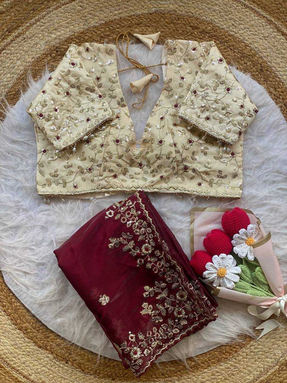 Ynf Satin RIN105 MISTY Sarees Wholesale Sequin Sarees Embroidered Sarees Satin Sarees Manufacturer- Kapda Export