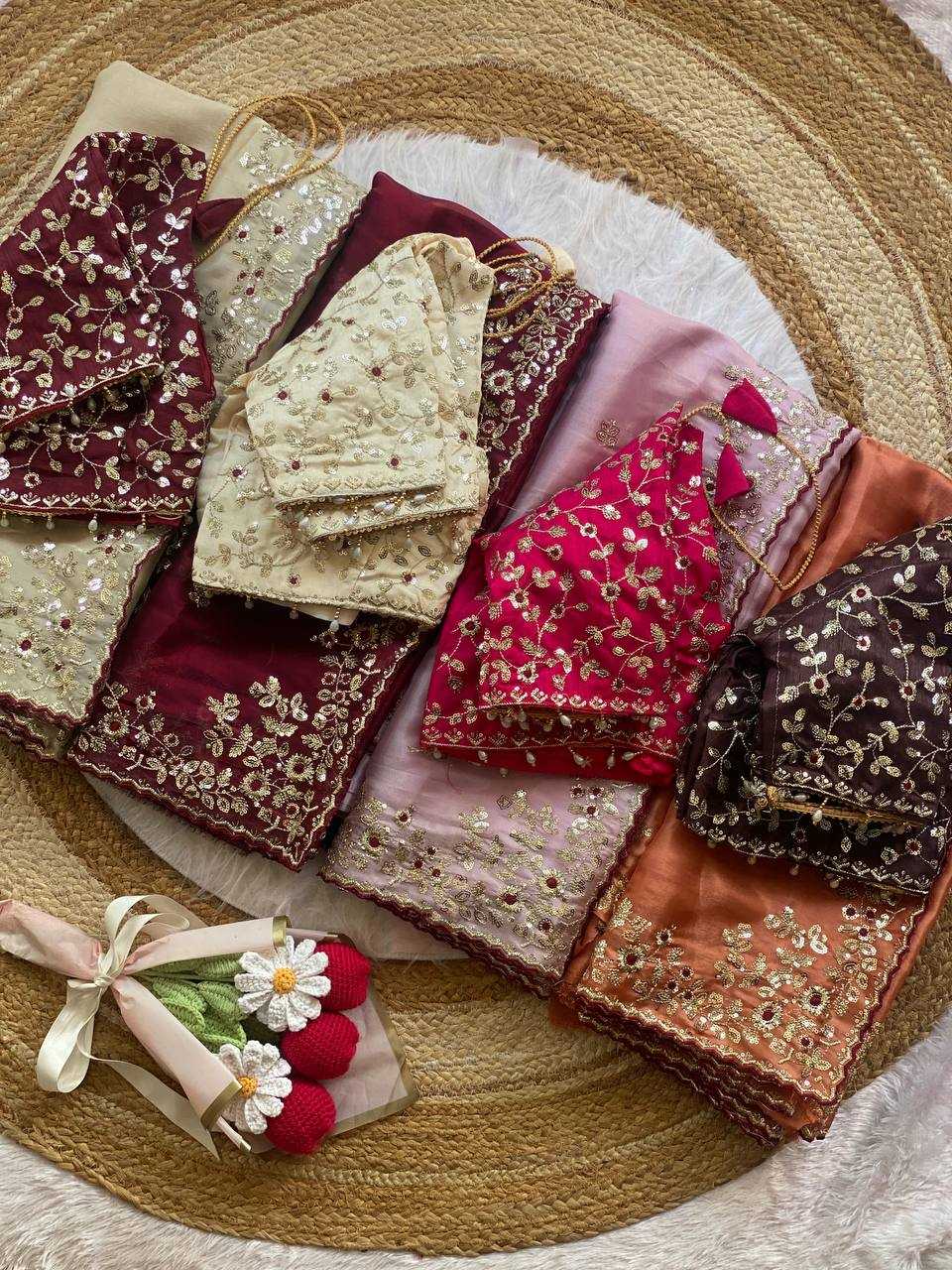 Ynf Satin RIN105 MISTY Sarees Wholesale Sequin Sarees Embroidered Sarees Satin Sarees Manufacturer- Kapda Export