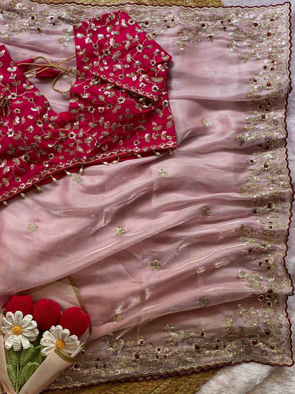 Ynf Satin RIN105 MISTY Sarees Wholesale Sequin Sarees Embroidered Sarees Satin Sarees Manufacturer- Kapda Export