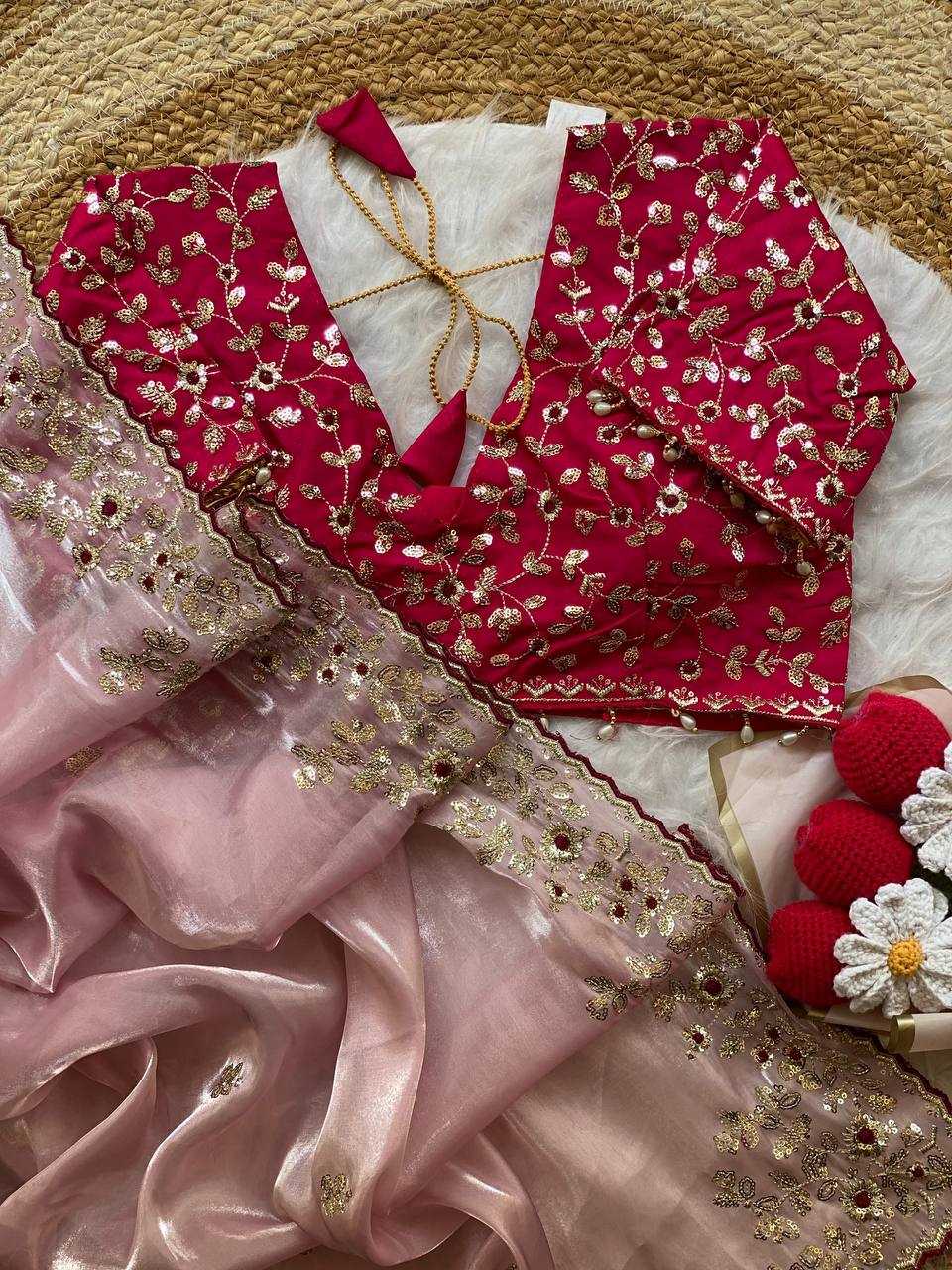 Ynf Satin RIN105 MISTY Sarees Wholesale Sequin Sarees Embroidered Sarees Satin Sarees Manufacturer- Kapda Export