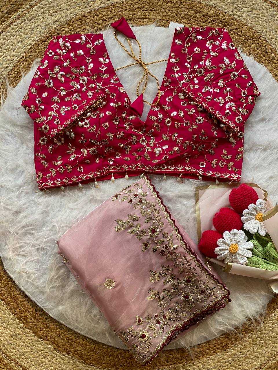 Ynf Satin RIN105 MISTY Sarees Wholesale Sequin Sarees Embroidered Sarees Satin Sarees Manufacturer- Kapda Export