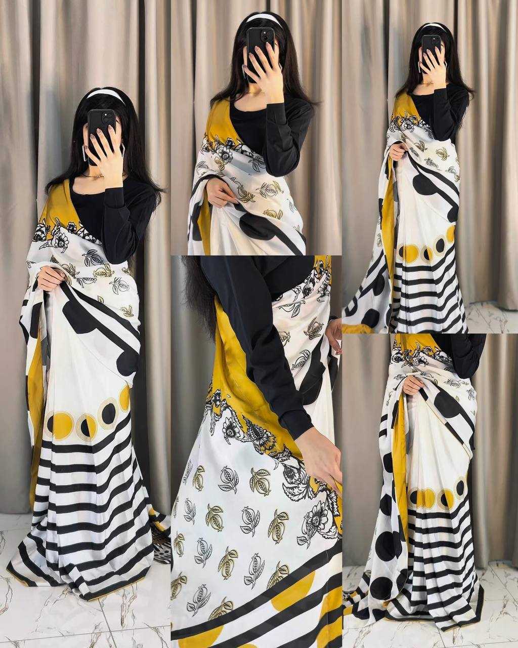 Ynf Satin Silk KESH419 silk Sarees Wholesale Designer Sarees Printed Sarees Satin Sarees Manufacturer- Kapda Export