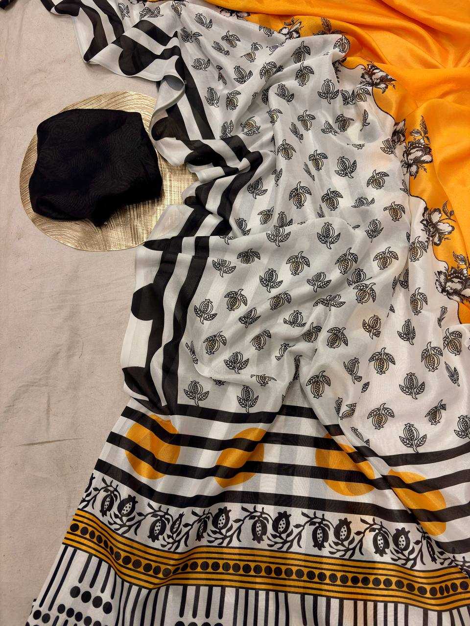 Ynf Satin Silk KESH419 silk Sarees Wholesale Designer Sarees Printed Sarees Satin Sarees Manufacturer- Kapda Export