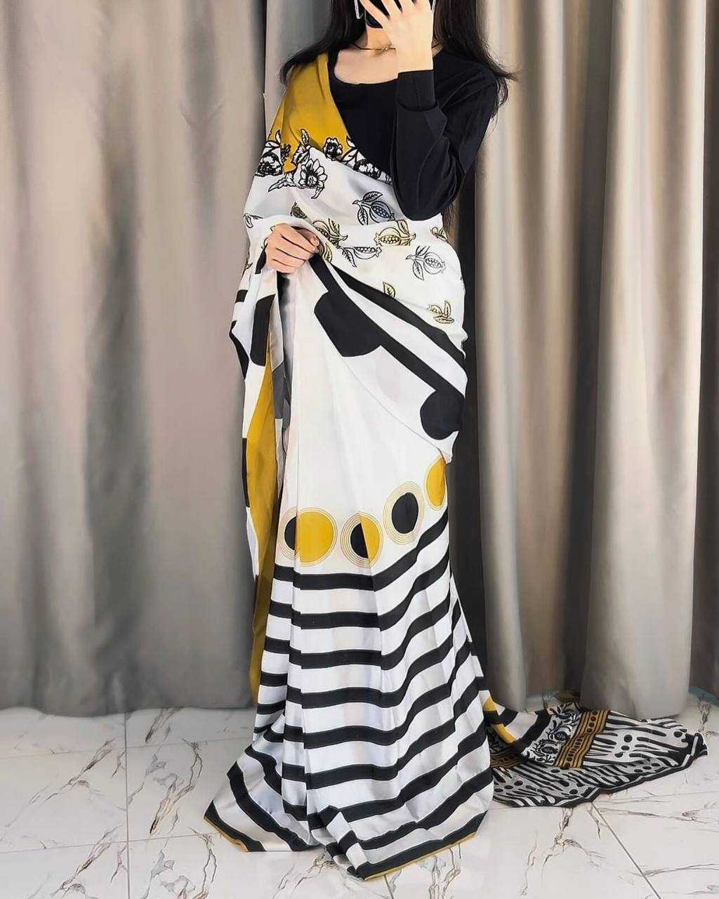 Ynf Satin Silk KESH419 silk Sarees Wholesale Designer Sarees Printed Sarees Satin Sarees Manufacturer- Kapda Export