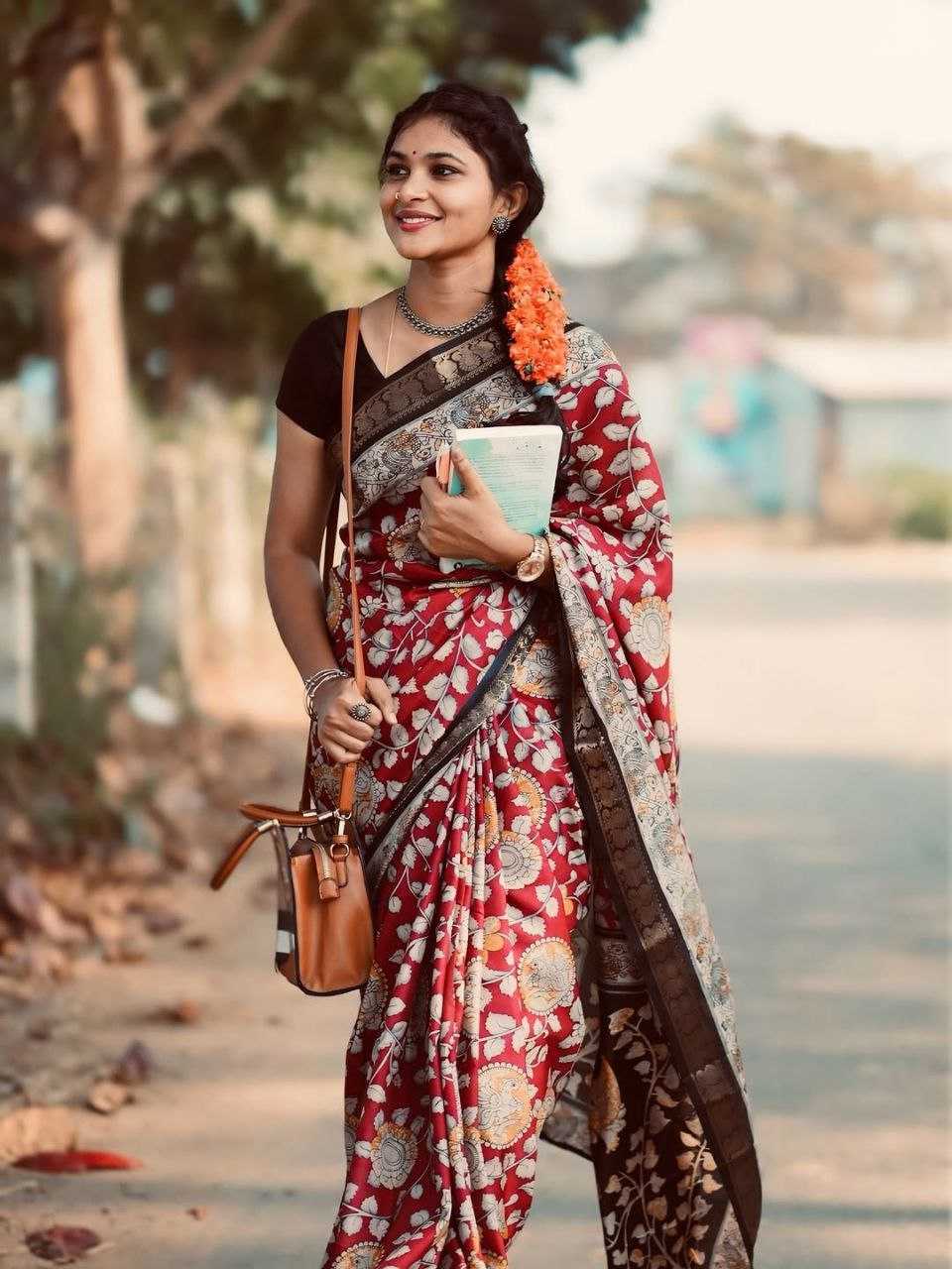 Ynf Silk KESH554 MANGALGIRI Sarees Wholesale Kalamkari Sarees Traditional Sarees Festive Sarees Manufacturer- Kapda Export