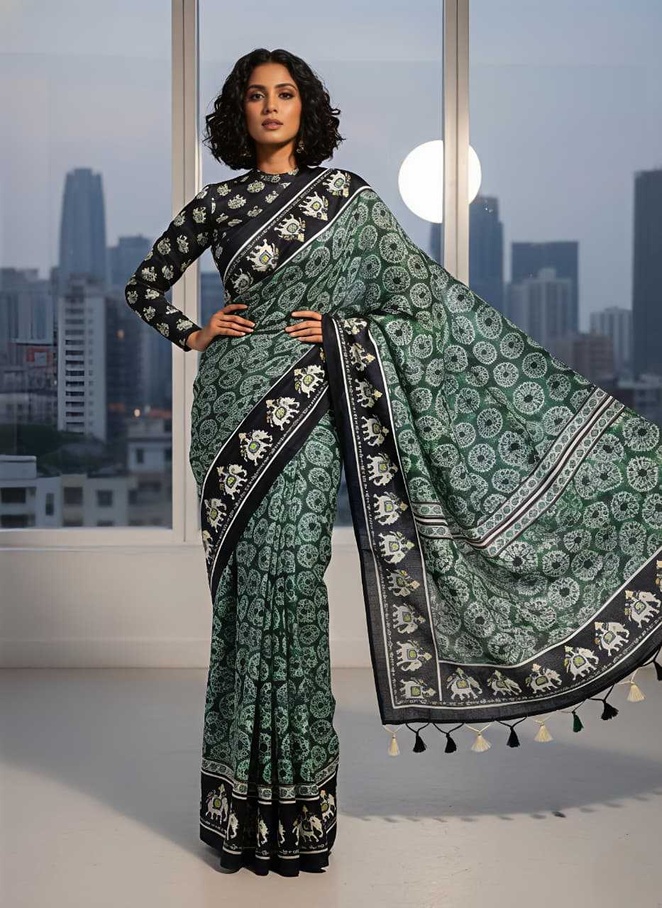 Ynf Silk KESH673 PREMIUM IKKAT Silk Sarees Wholesale Printed Silk Saree Designer Silk Sarees Ikkat Silk Sarees Manufacturer- Kapda Export