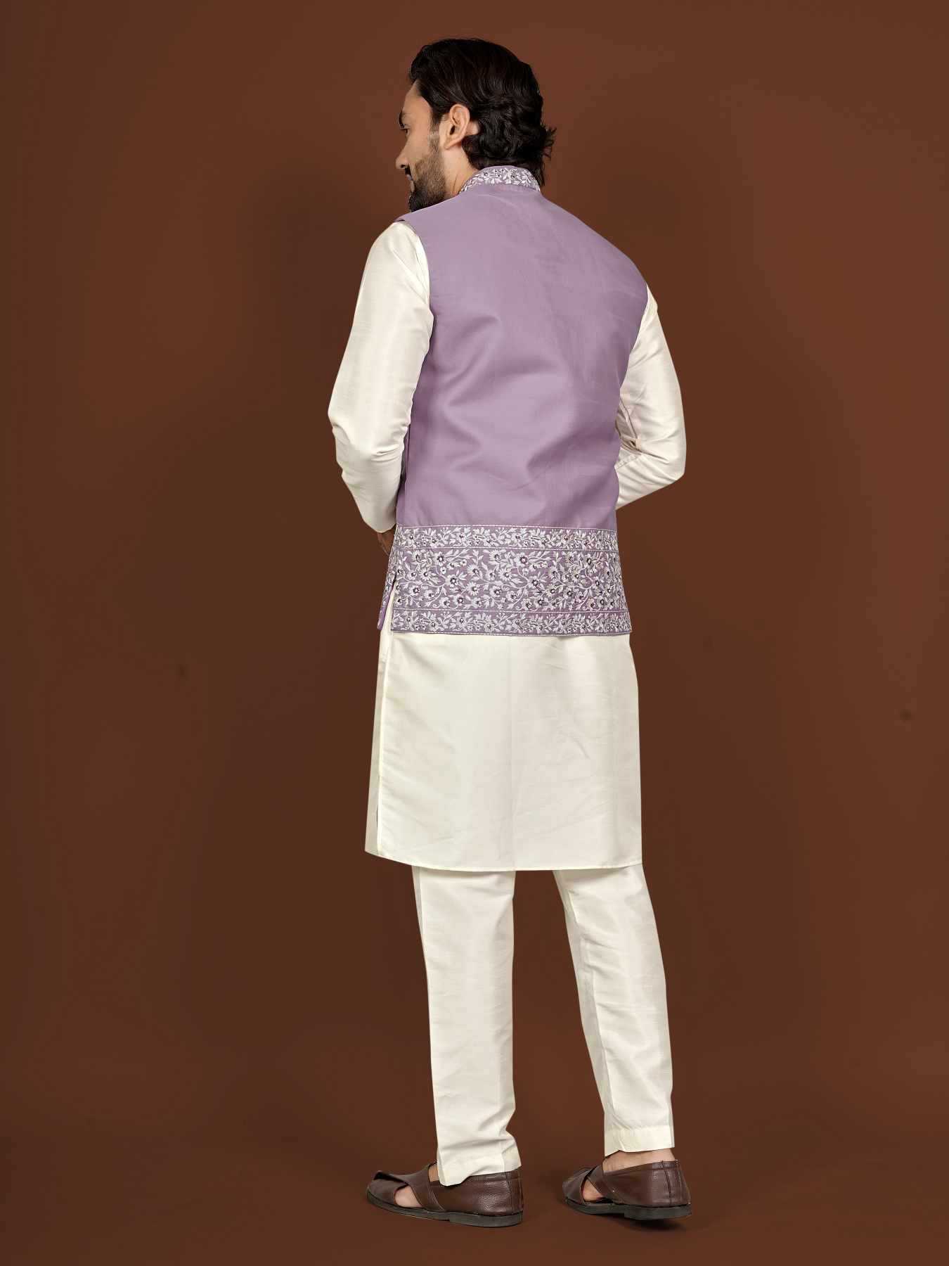 Ynf Silk KESH747 AAGAMAN Mens Wear Wholesale Mens Kurtas Embroidered Kurta Pajama Designer Ethnic Set Manufacturer- Kapda Export